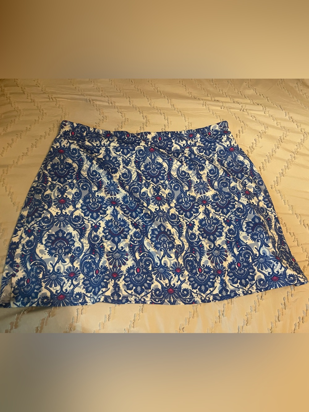 Tranquility by Colorado Clothing Blue and White Patterned Skirt
